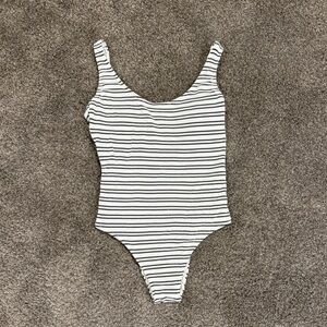 Abercrombie & Fitch White Striped Swimsuit